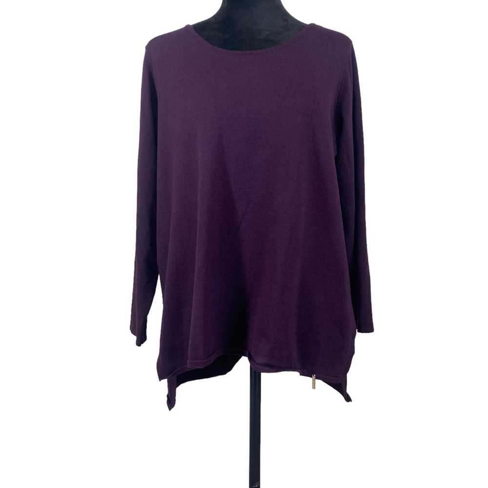 T. Tahari Woman Eggplant Pullover Sweater